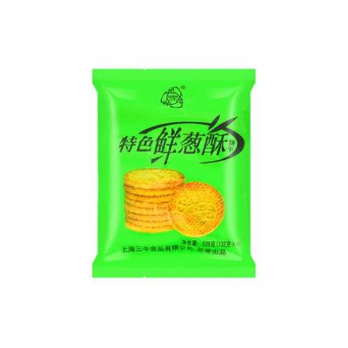 三牛万年青 鲜葱酥饼干 528g