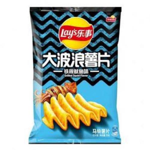 乐事大波浪薯片 铁板鱿鱼味 70G