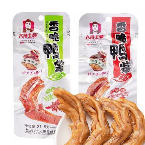 土楼 香脆鸭掌 清香味 麻辣味 32G 6个