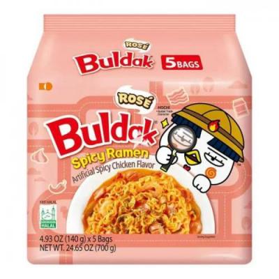 三养奶油火鸡面奶油玫瑰味出口版 SY 五连包140g*5